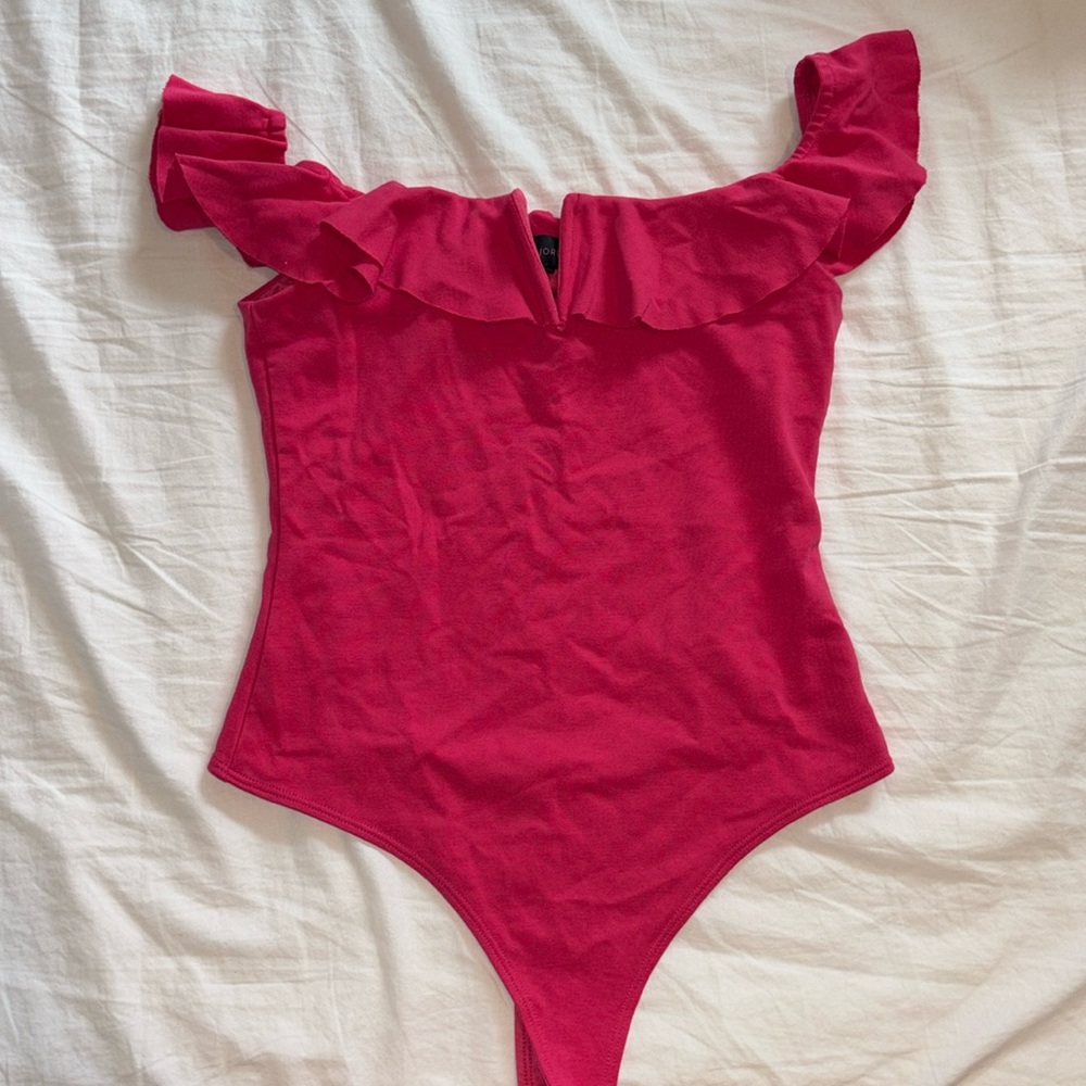 Majorelle pink ruffle bodysuit - size M